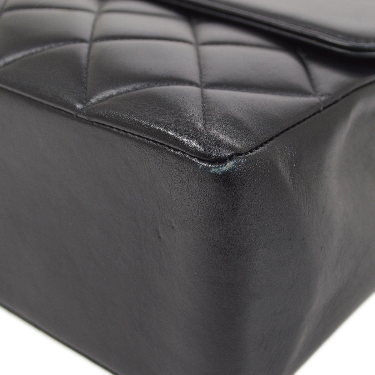 CHANEL 1991-1994 Quilted CC Flap Maxi Black Lambskin 72350