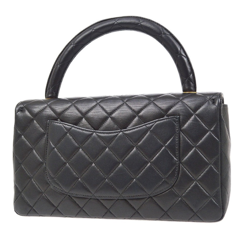 CHANEL 1996-1997 Classic Flap Handbag Medium Black Lambskin 92440