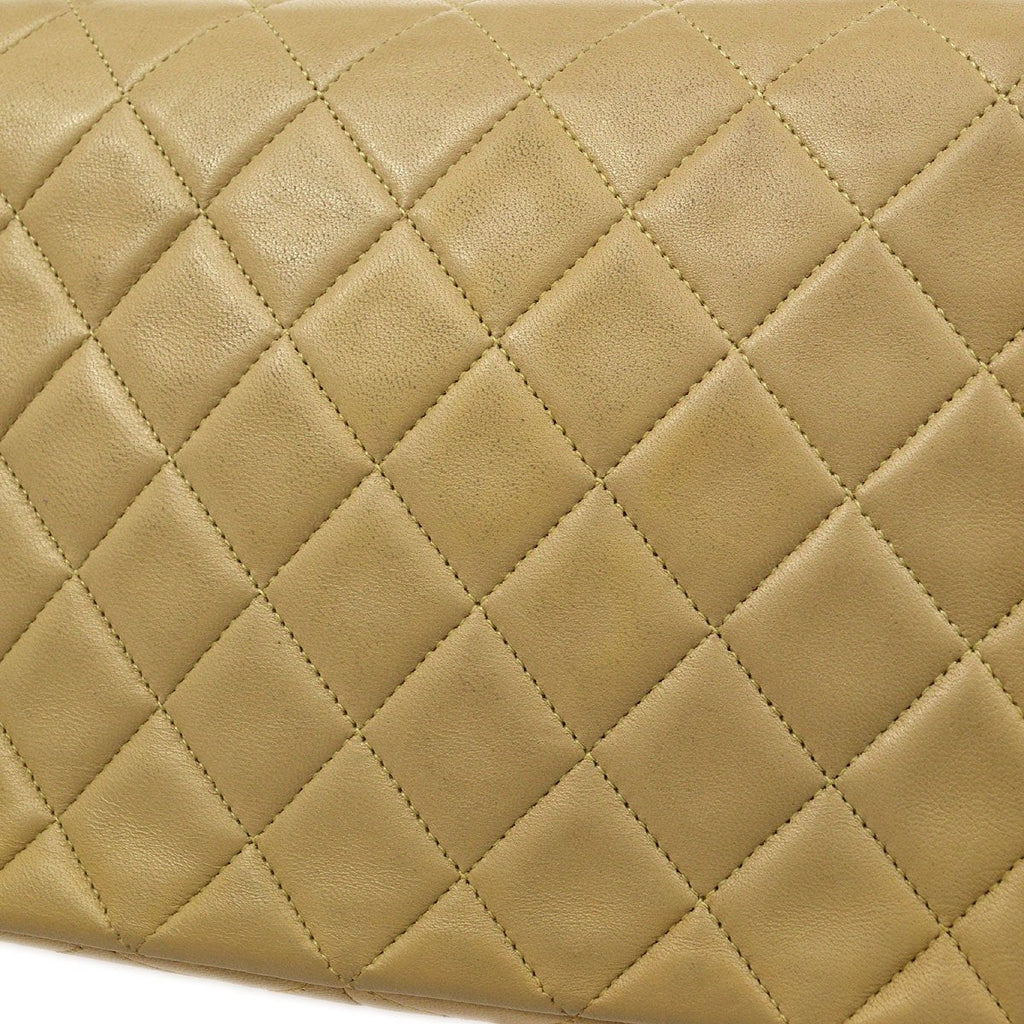 CHANEL 1991-1994 Classic Square Flap 20 Beige Lambskin 91609