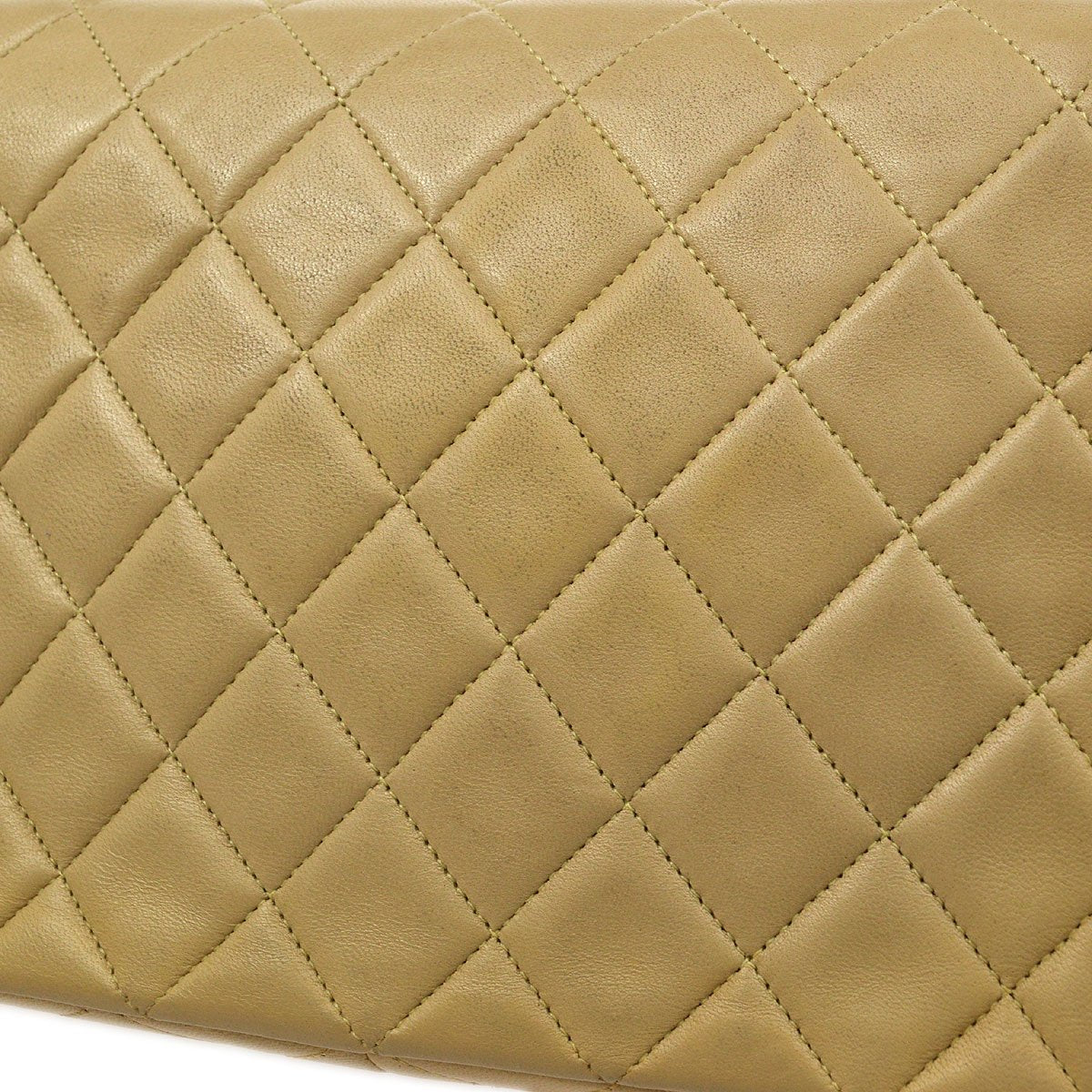 CHANEL 1991-1994 Classic Square Flap 20 Beige Lambskin 91609