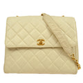 CHANEL 1996 Ivory Caviar Straight Flap Large 63585