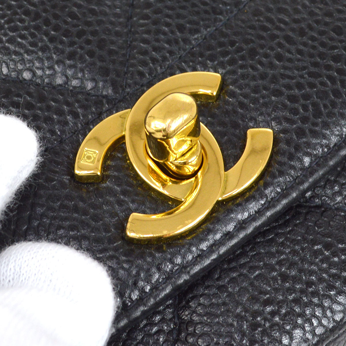 CHANEL 1994-1996 Diana Flap Medium Black Caviar 73182
