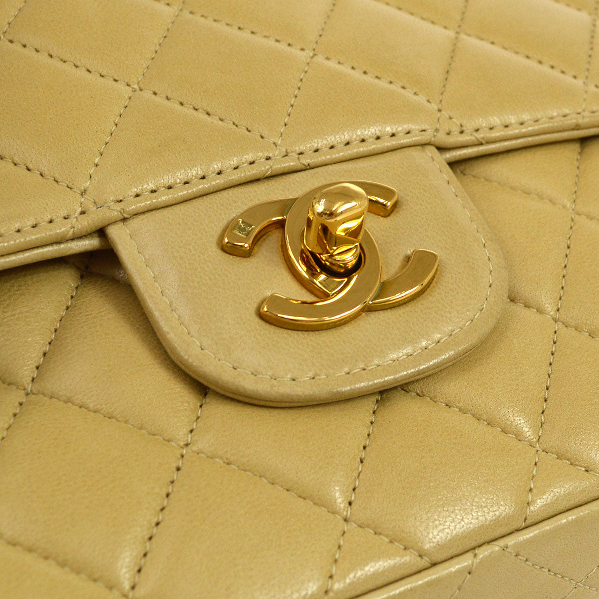 CHANEL 1994 Classic Flap Handbag Set Beige Lambskin 94751