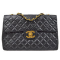 CHANEL 1994-1996 Black Lambskin Classic Flap Maxi 75100