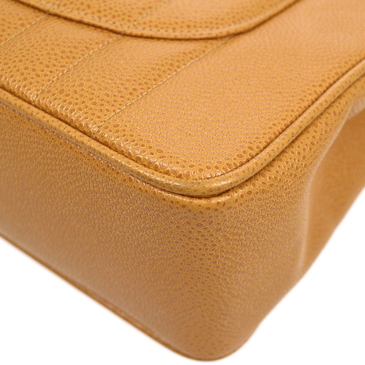 CHANEL 1994-1996 Vertical Classic Flap Jumbo Beige Caviar 53759