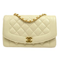 CHANEL 1994-1996 Diana Flap Medium Ivory Caviar 54876
