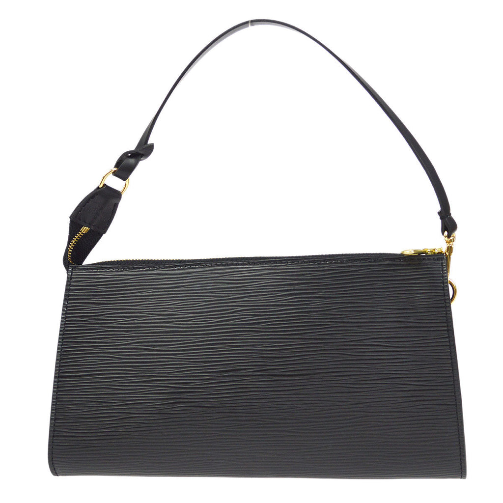 LOUIS VUITTON POCHETTE ACCESSOIRES HANDBAG BLACK EPI M52982