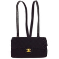 CHANEL 1994-1996 Classic Flap Backpack Black Velvet