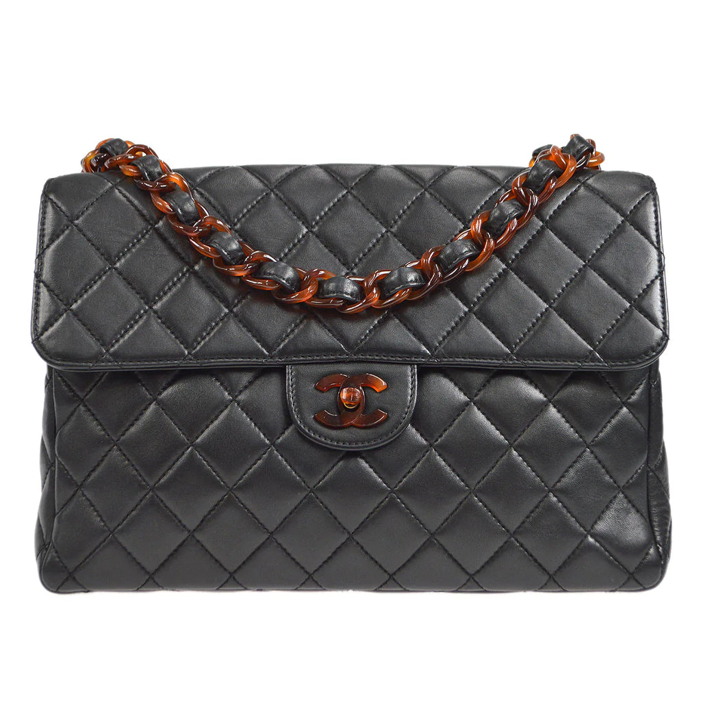 CHANEL 1996-1997 Classic Flap Jumbo Black Lambskin 46427