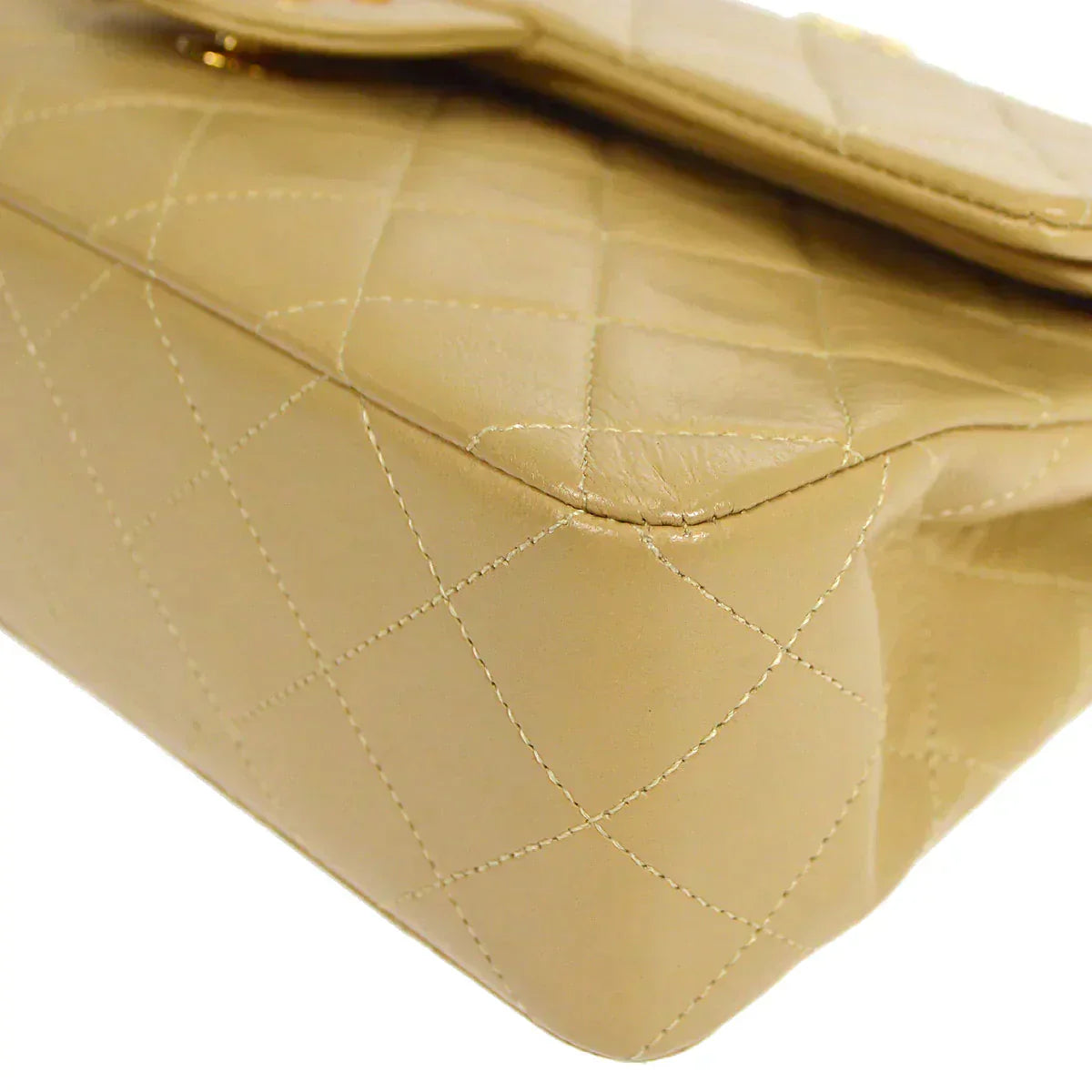 CHANEL 1989-1991 Classic Double Flap Small Beige Lambskin