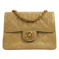 CHANEL 1991-1994 Classic Square Flap Mini Beige Lizard 47683