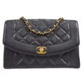 CHANEL 1994-1996 Tall Diana Flap Medium Black Caviar 17140