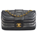CHANEL 1991-1994 Horizontal Flap Small Black Lambskin 17861