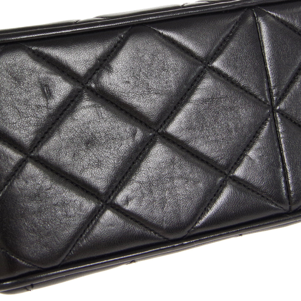 CHANEL 1994-1996 Straight Flap Medium Black Lambskin 47549