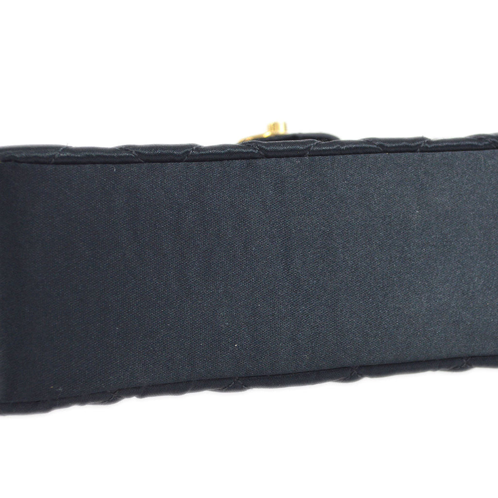 CHANEL 1994-1996 Circled CC Flap Mini Black Satin