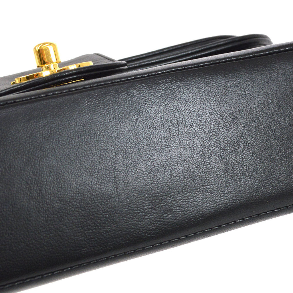 CHANEL 1991-1994 Horizontal Flap Small Black Lambskin 22856