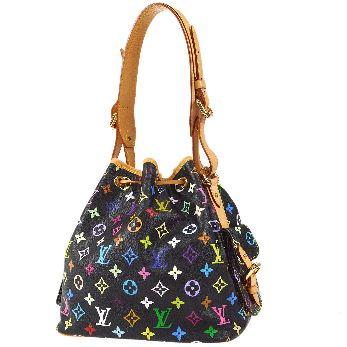 LOUIS VUITTON PETITE NOE DRAWSTRING SHOULDER BAG MONOGRAM MULTI M42230