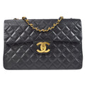 CHANEL 1994-1996 Classic Flap Maxi Black Lambskin 66455