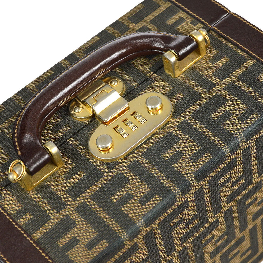 FENDI Zucca 2way Vanity Handbag Brown 66752