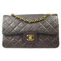 CHANEL 1994-1996 Classic Double Flap Small Brown Lambskin 76949