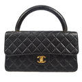 CHANEL 1996-1997 Classic Flap Handbag Medium Black Lambskin 76948