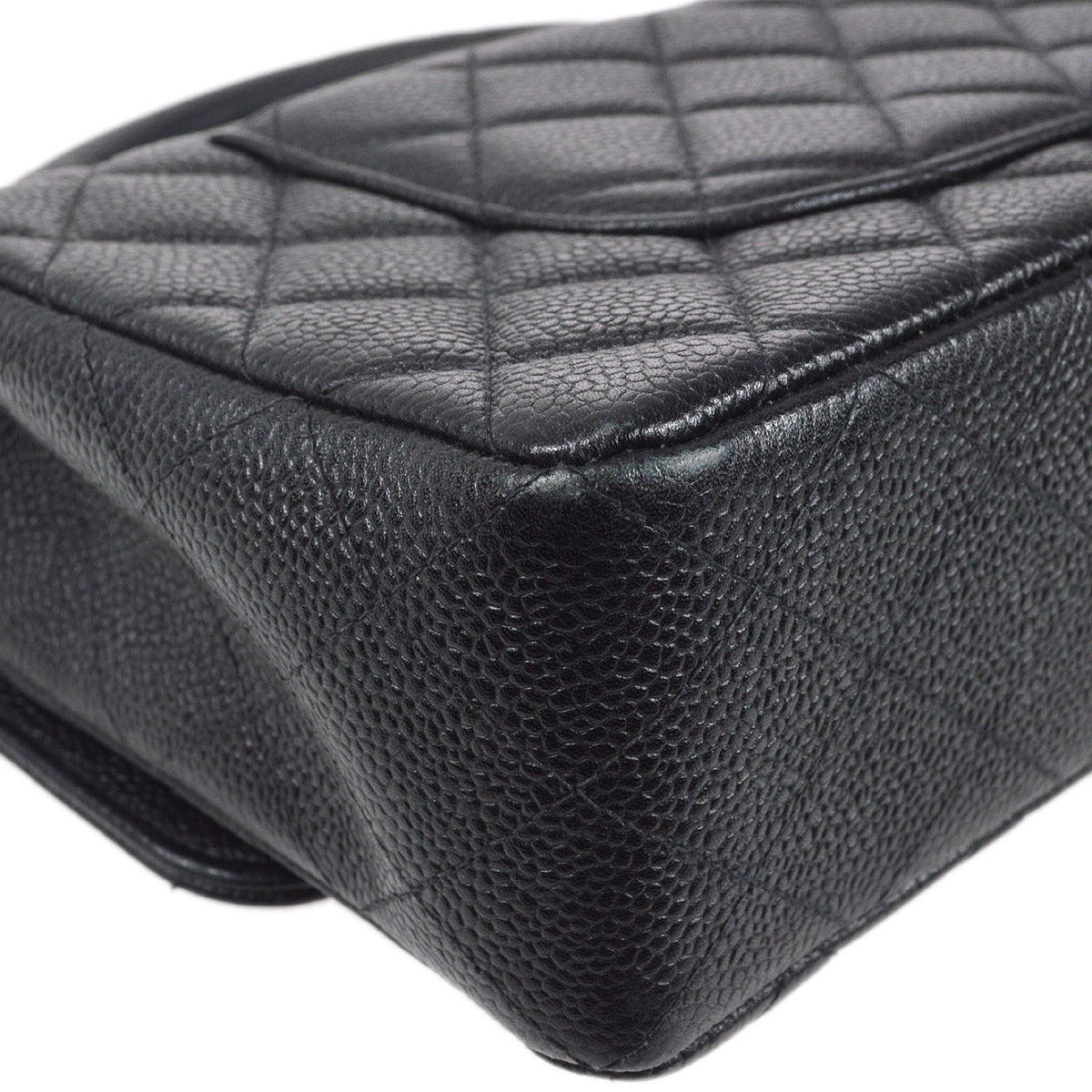 CHANEL 1994 Classic Flap Handbag Medium Black Caviar 78302