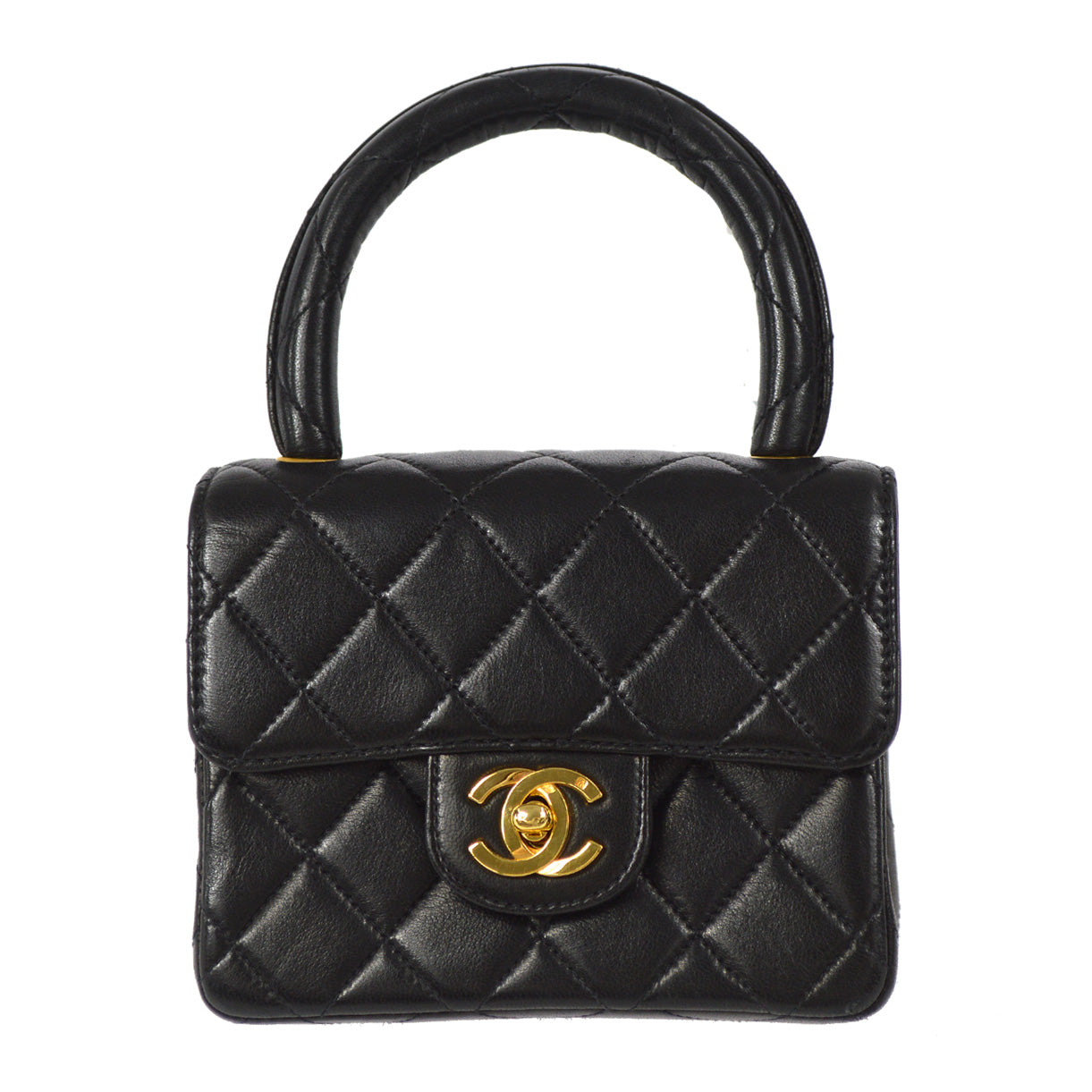 CHANEL 1994 Classic Flap Handbag Micro Black Lambskin 88126