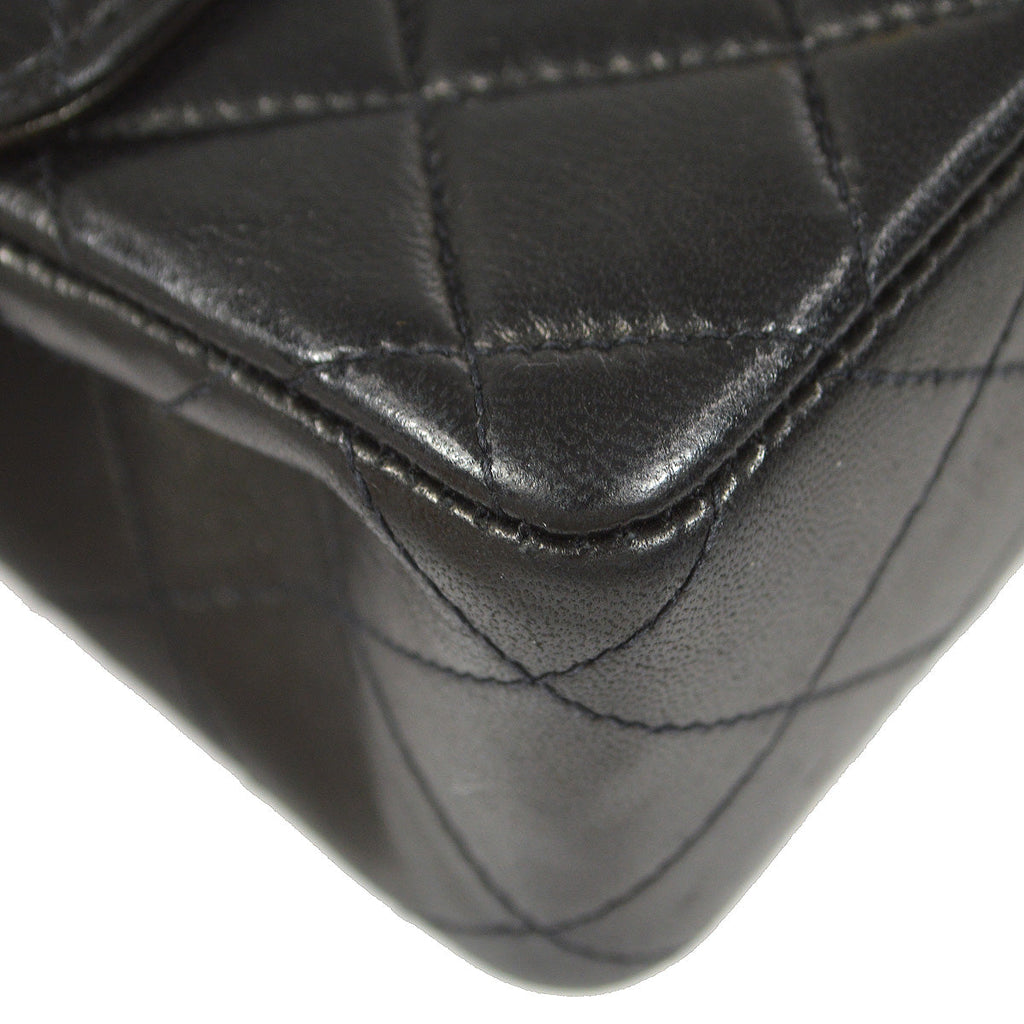 CHANEL 1994 Classic Flap Handbag Micro Black Lambskin 88126