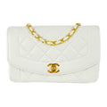CHANEL 1996-1997 Diana Flap Small White Lambskin 97456