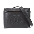 CHANEL 1994-1996 Timeless Vanity Handbag Black Caviar 68008