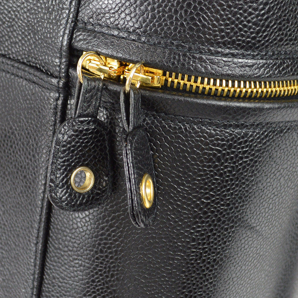 CHANEL 1994-1996 Timeless Vanity Handbag Black Caviar 68008
