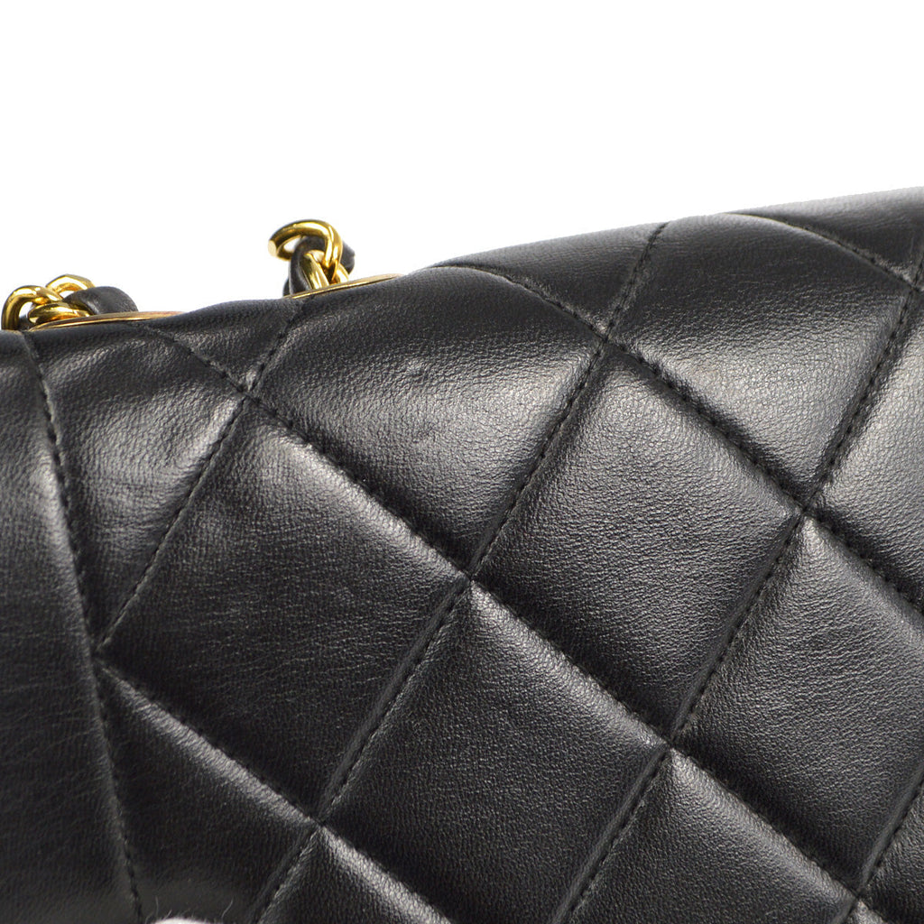 CHANEL 1994-1996 Border Flap Medium Black Lambskin 87840
