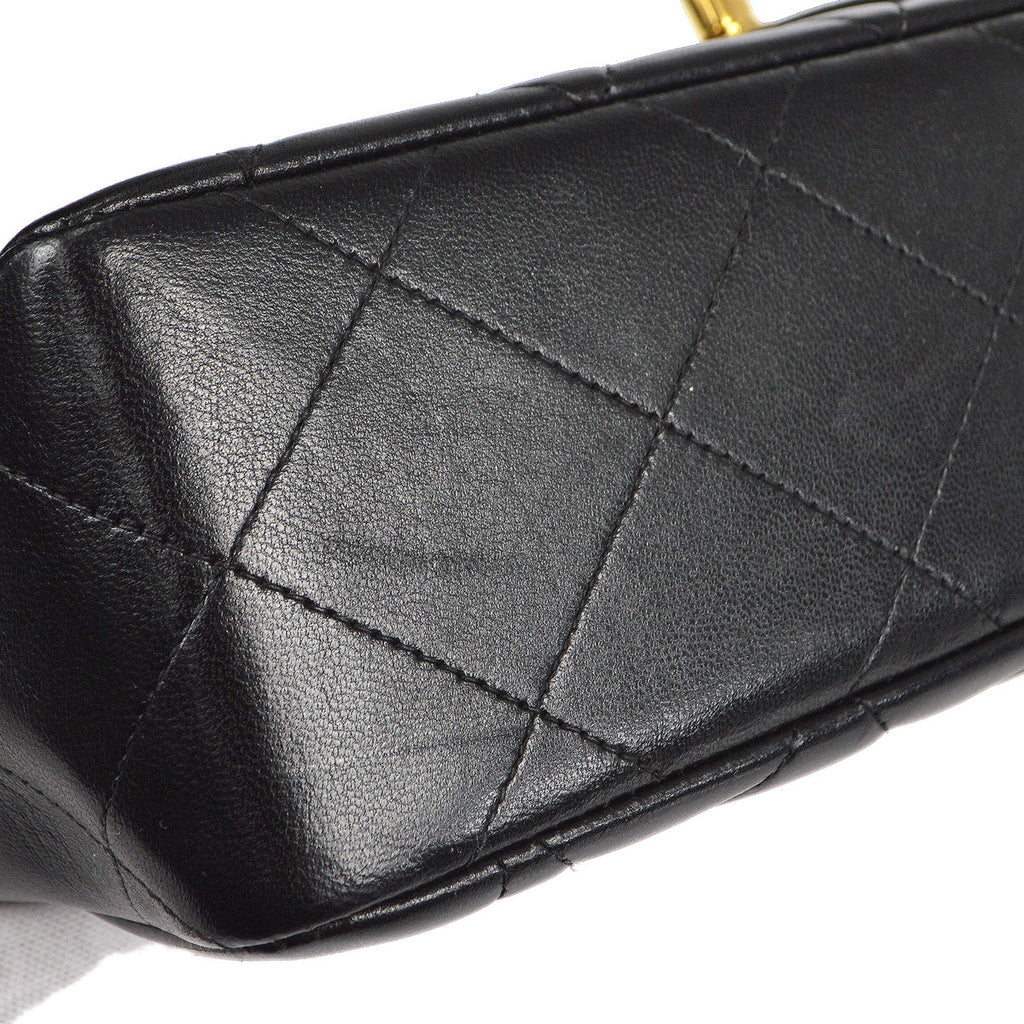 CHANEL 1994-1996 Border Flap Medium Black Lambskin 87841