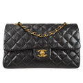 CHANEL 1994-1996 Classic Double Flap Medium Black Lambskin 97688