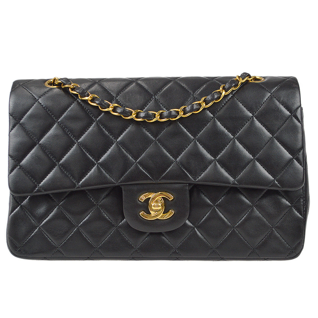 CHANEL 1994-1996 Classic Double Flap Medium Black Lambskin 67898