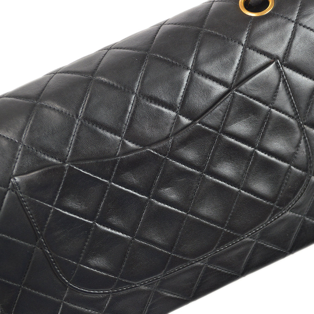CHANEL 1994-1996 Classic Double Flap Medium Black Lambskin 67898