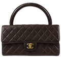 CHANEL 1994 Classic Flap Handbag Medium Brown Lambskin 67725