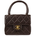 CHANEL 1994 Classic Flap Handbag Micro Brown Lambskin 68064