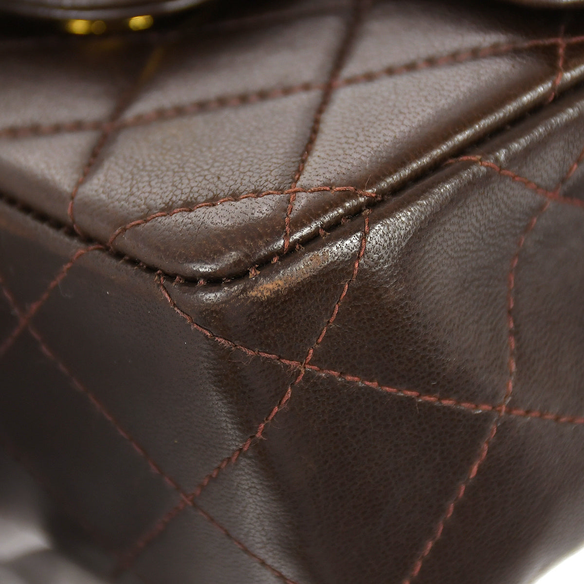 CHANEL 1994 Classic Flap Handbag Micro Brown Lambskin 68064