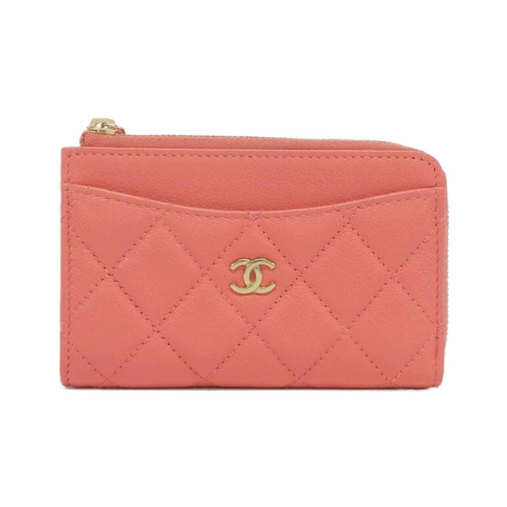 Chanel Leather Zip Around Wallet with Box and Dust Bag