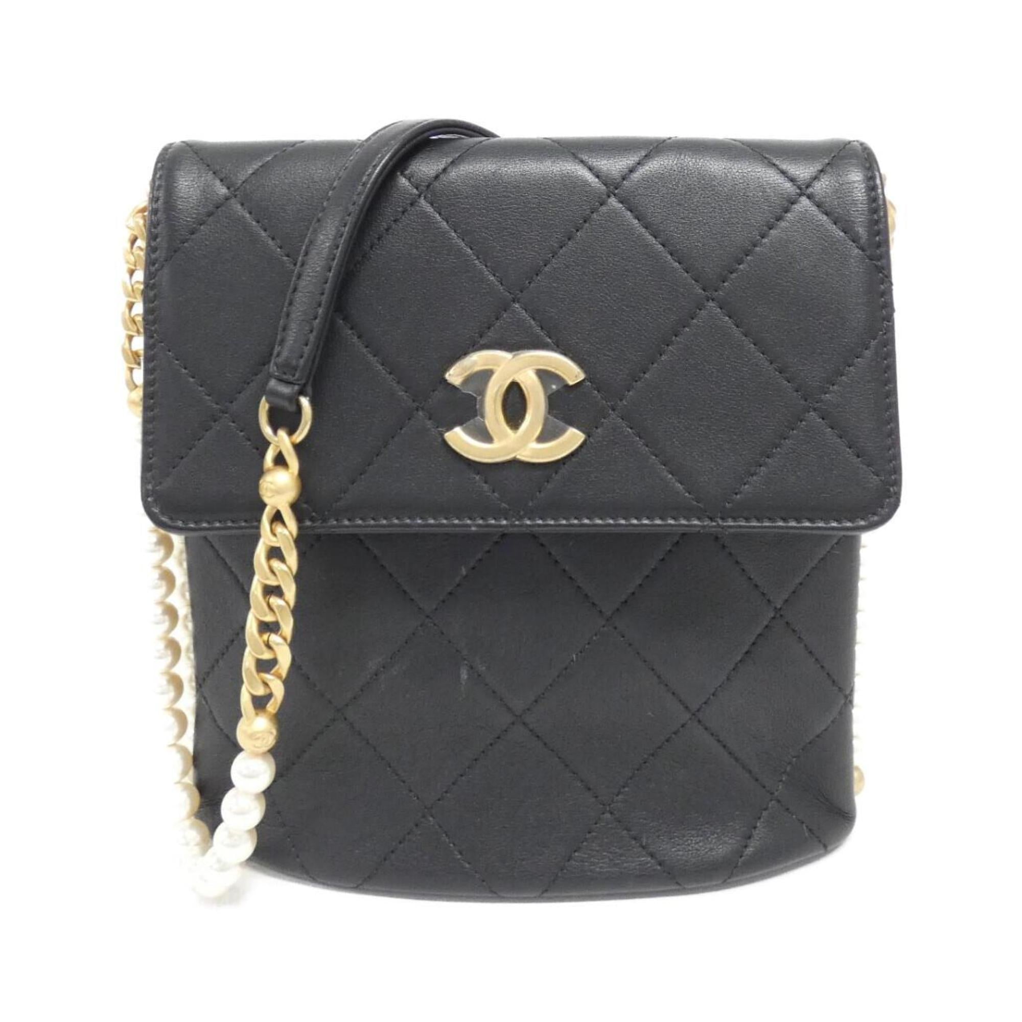 Chanel Luxury Leather Pearl Bag with Dust Bag