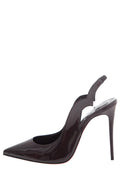 Christian Louboutin Hot Chick Sling 100 Black Patent Leather Heels SZ 38