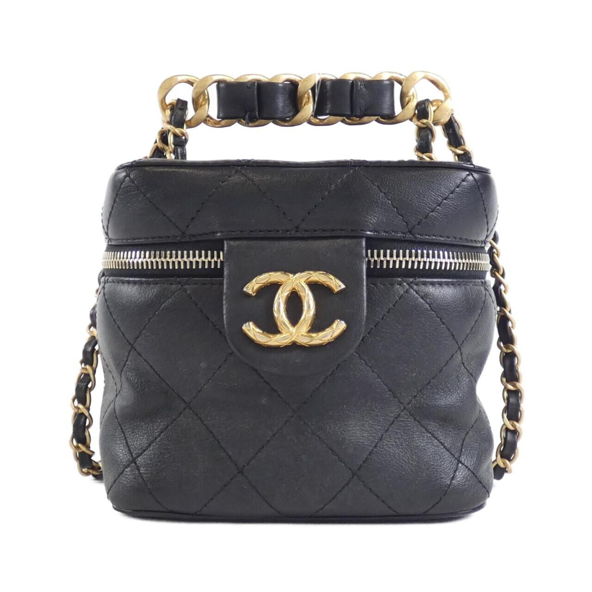 Chanel Leather Vanity Bag with Dust Bag and Mirror
