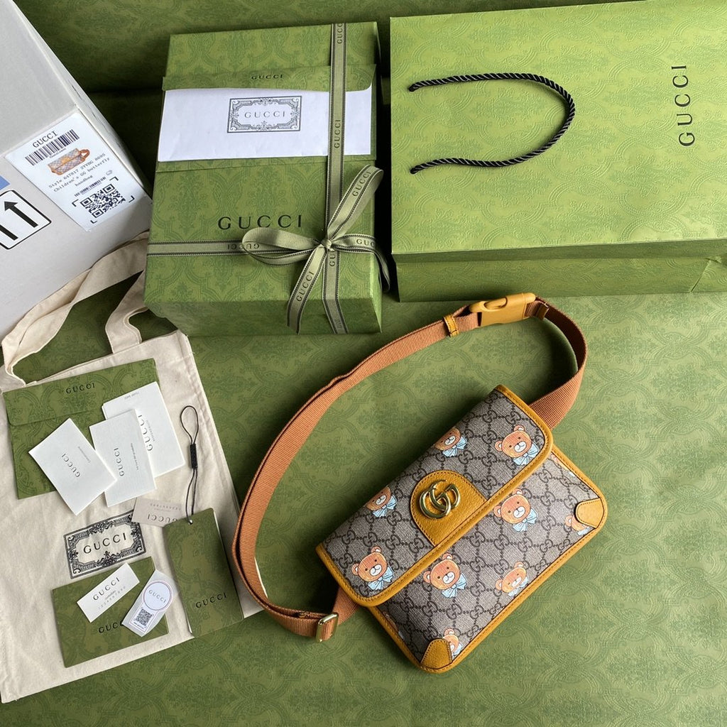 Glami OphiGLAMIa Belt Bag Beige And Orange Glami Supreme Canvas For WomenÃ‚Â  8.7in/22cm Glami Ã‚Â Ã¢â‚¬Å½