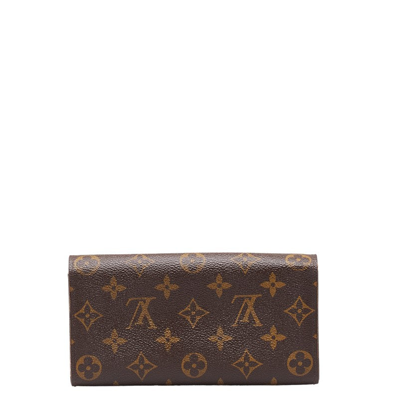 Louis Vuitton Monogram Portefolio Sarah Long Wallet M61734 Brown PVC Leather  Louis Vuitton