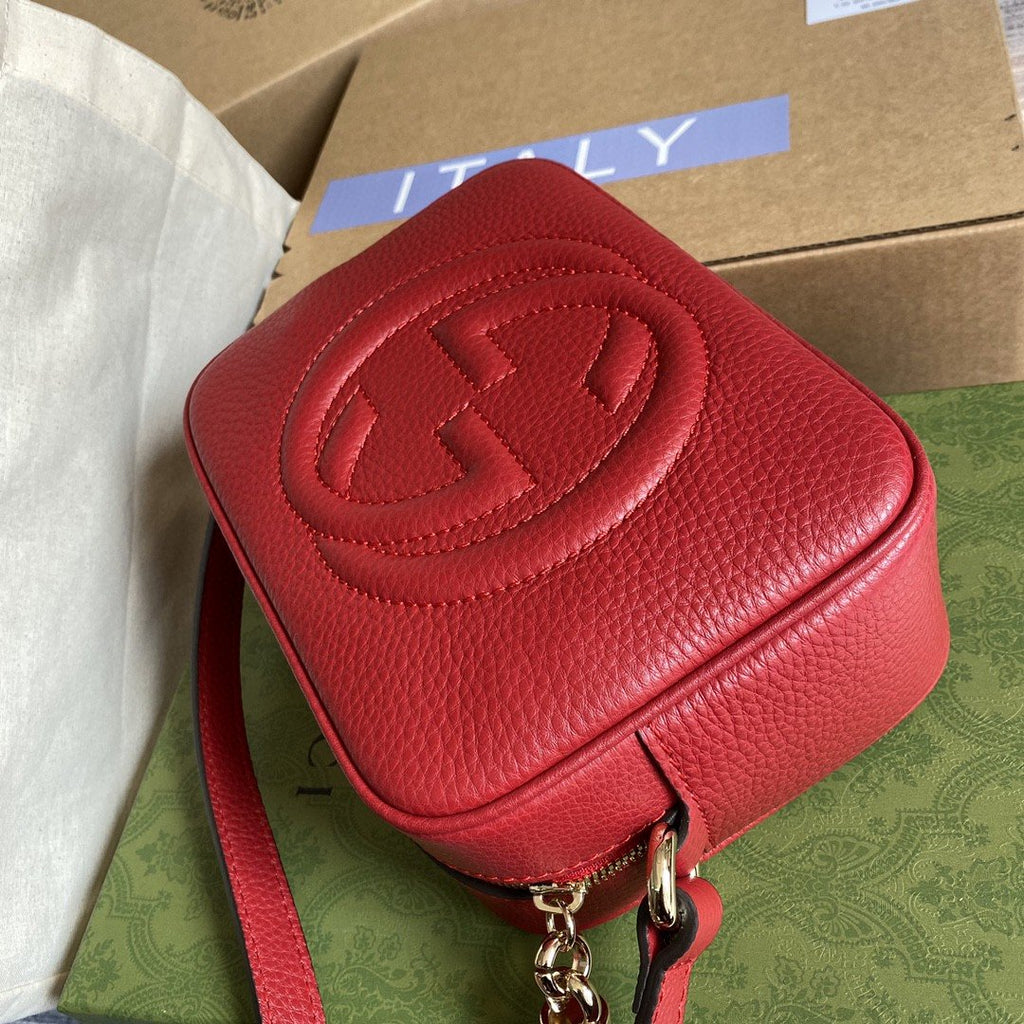 gg Soho Small Disco Bag Red For Women, Women’s Bags, Shoulder And Crossbody Bags 8in/21cm gg 308364