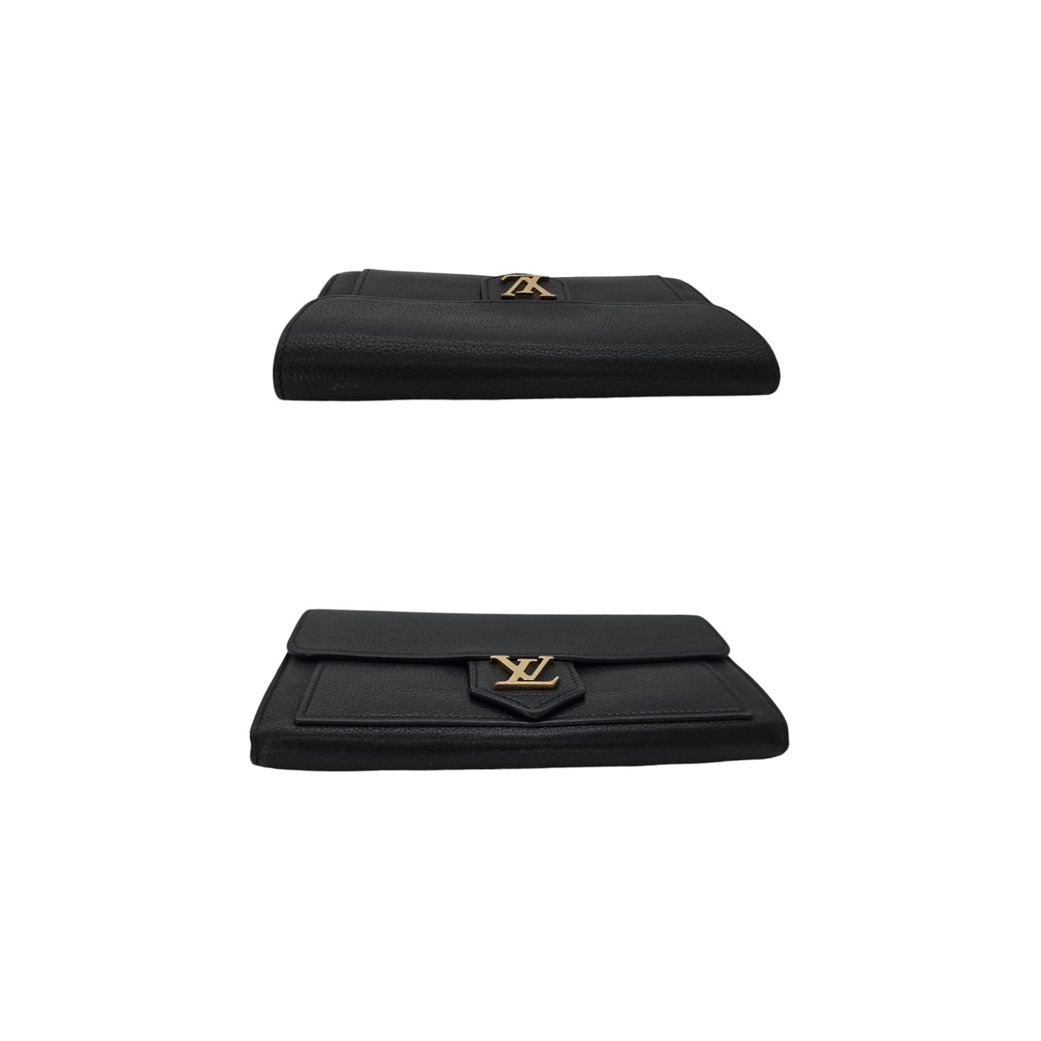 Louis Vuitton Black Calfskin LockMe Long Wallet