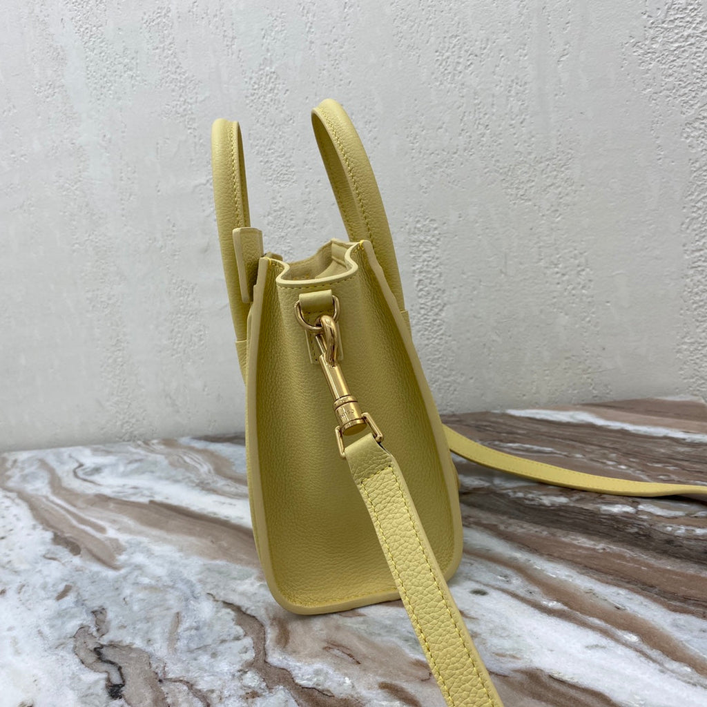GLAMI Nano LuGucciage Bag In Drummed Yellow For Women 8in/20cm