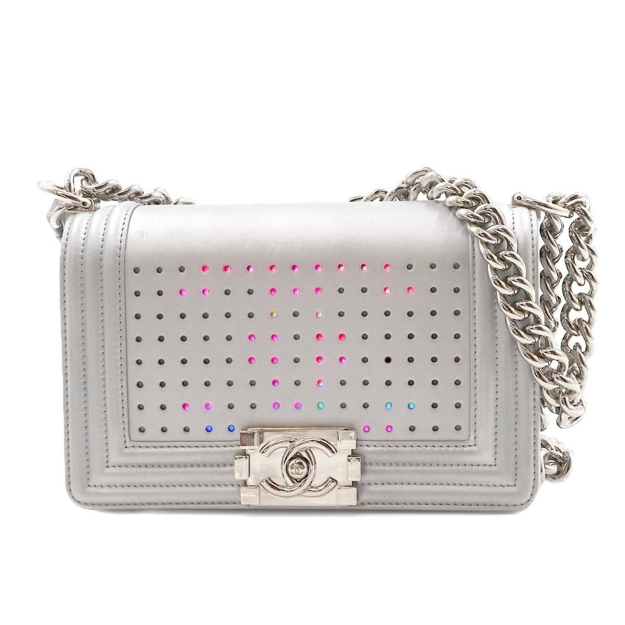 Chanel Boy Perforated Leather Shoulder Bag