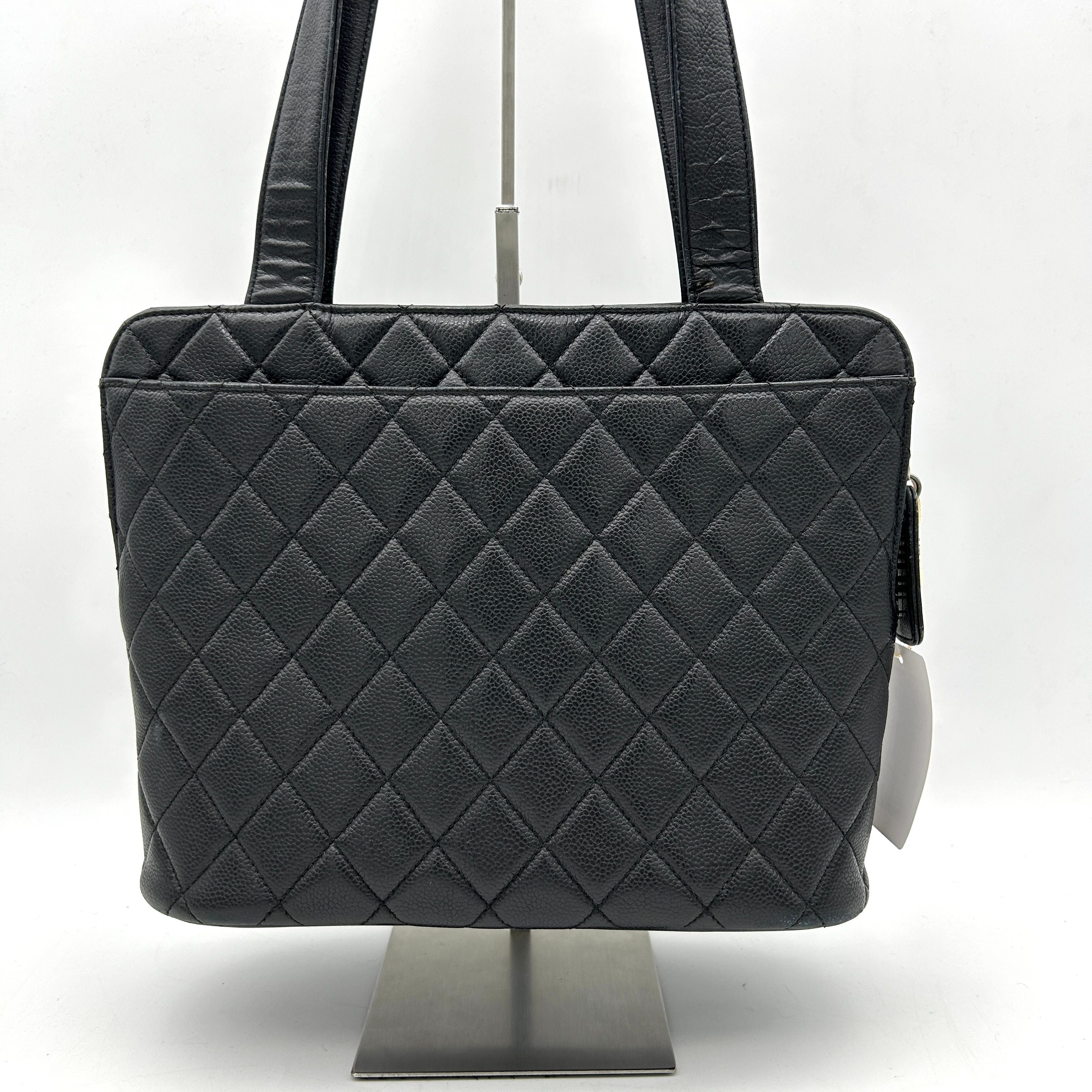Pre-owned CHANEL Brown Lambskin Large Tote With Coco Mark Enamel WD332310